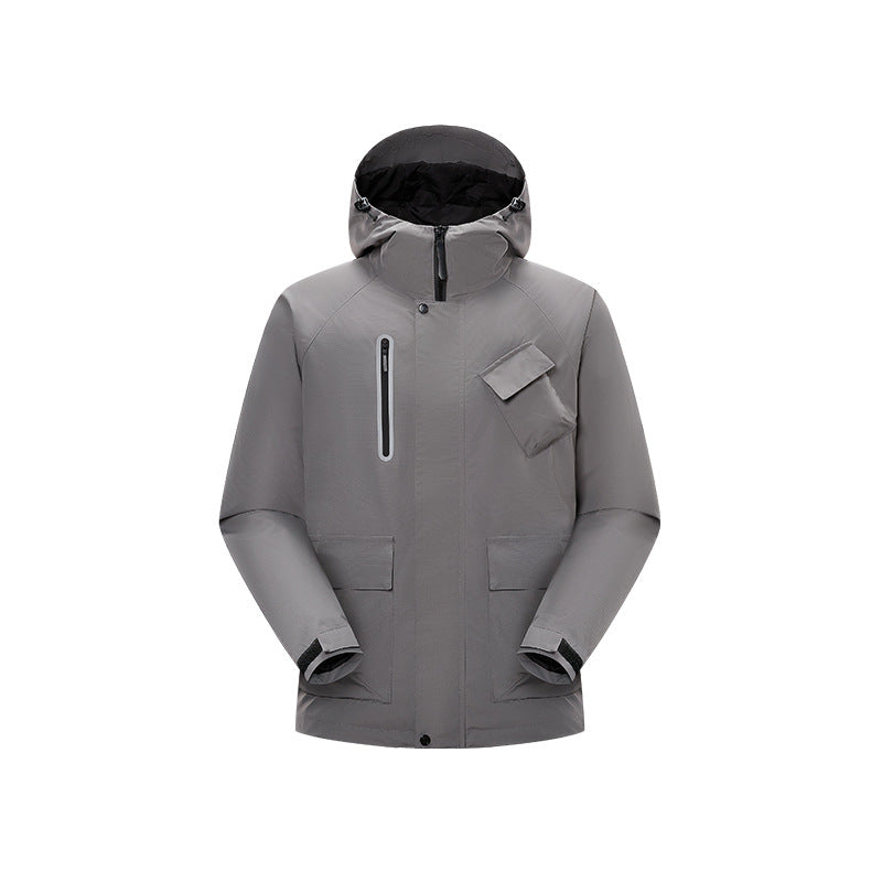 Men's Technical Rain Softshell Jacket with Hood, Sealed Seams and Tactical Pockets Mune Fashion