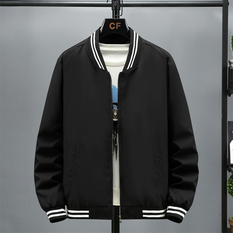 Men's Fashion Bomber Jacket with Contrast Stripes Mune Fashion