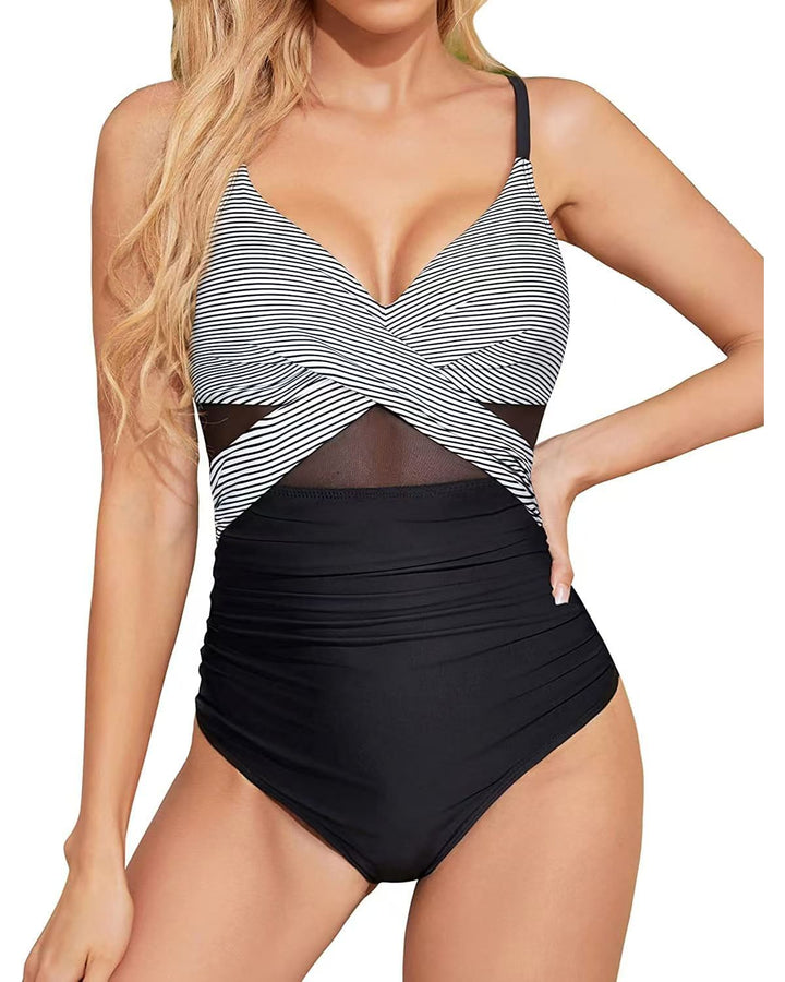 Ladies High-Quality One-Piece Swimsuit with Trendy Cut-Out Details Mune Fashion