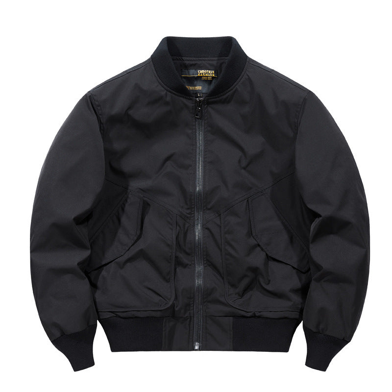 Men's Oversized Nylon Bomber Jacket with distinctive flap pockets and ribbed cuffs Mune Fashion