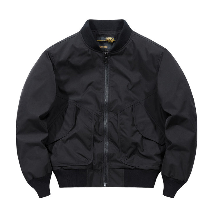 Men's Oversized Nylon Bomber Jacket with distinctive flap pockets and ribbed cuffs Mune Fashion
