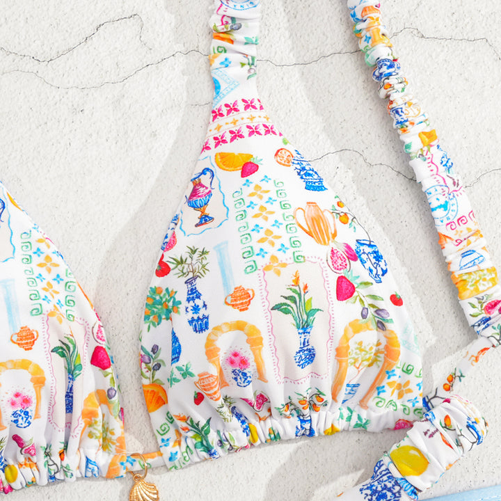 Women's Triangle Bikini with Decorative Ruffles Mune Fashion