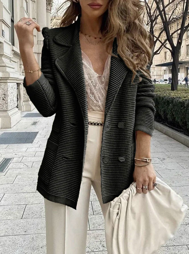 Women Fashion Knit Blazer Jacket