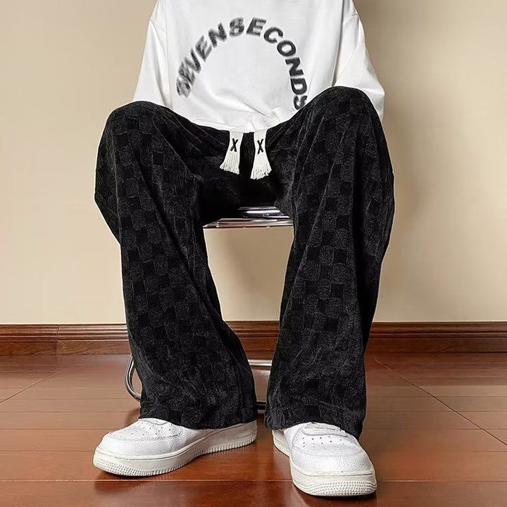 Men's Comfortable Casual Pants with Check Pattern Mune Fashion