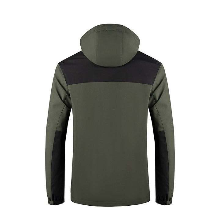 Men's Wind and Water Resistant Softshell Jacket with Hood and Concealed Zipper Mune Fashion