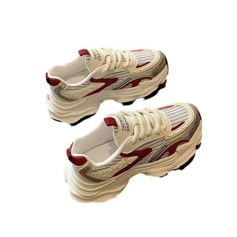 Women's Sporty Chunky Sneakers with Breathable Mesh Structure and Cushioned Sole Mune Fashion