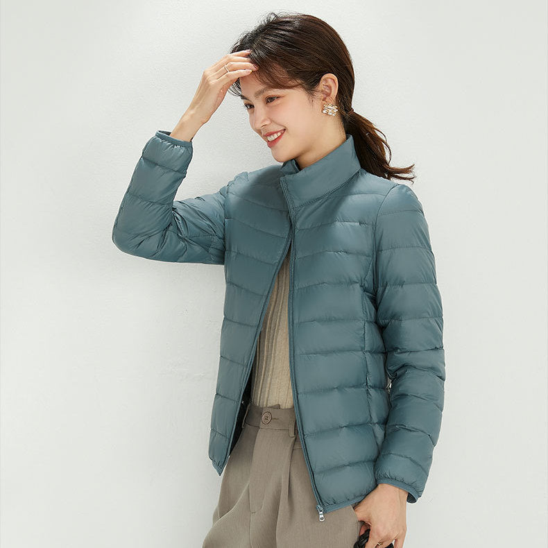 Women's Ultra-light Quilted Hooded Jacket with Ultra-flat Thermal Wadding Mune Fashion