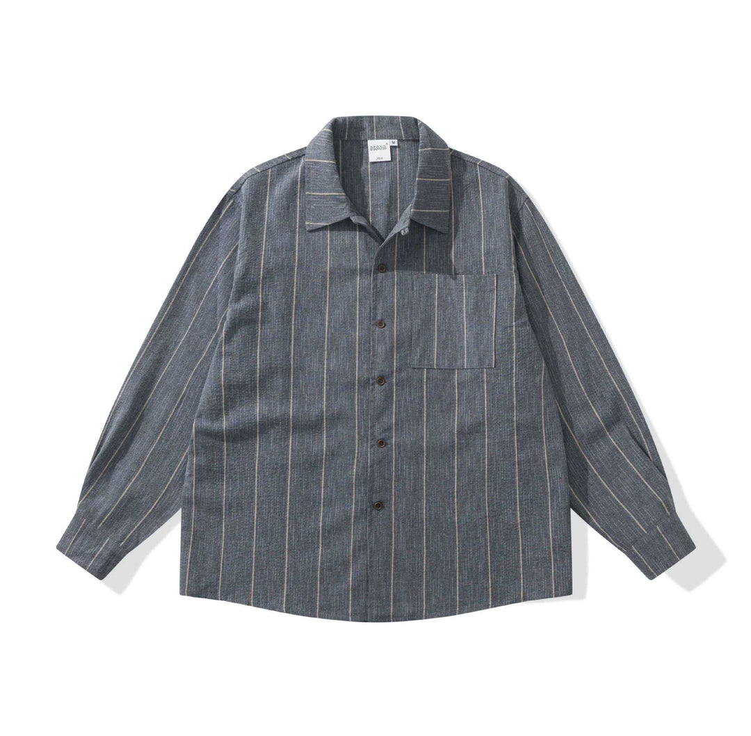 Men's lightweight overshirt in relaxed fit with fine striped texture Mune Fashion