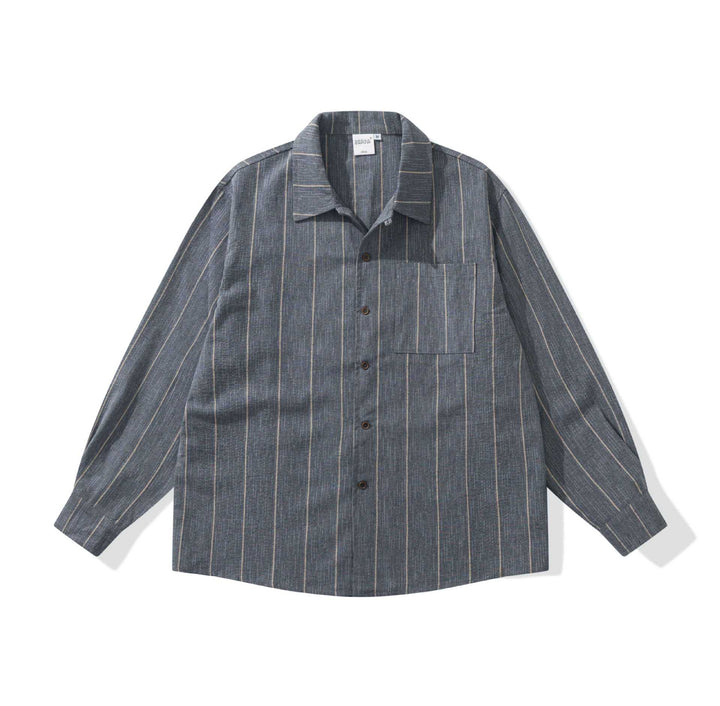 Men's lightweight overshirt in relaxed fit with fine striped texture Mune Fashion