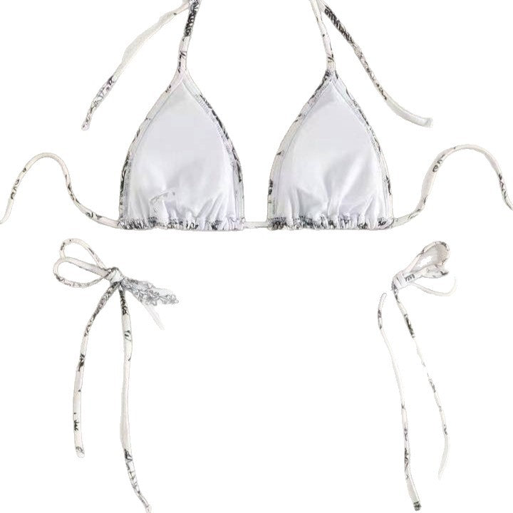 Women's triangle bikini set with delicate floral patterns Mune Fashion