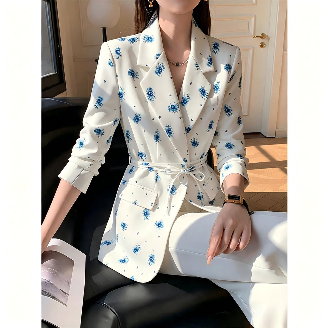 Ladies Blazer with Floral Pattern Mune Fashion
