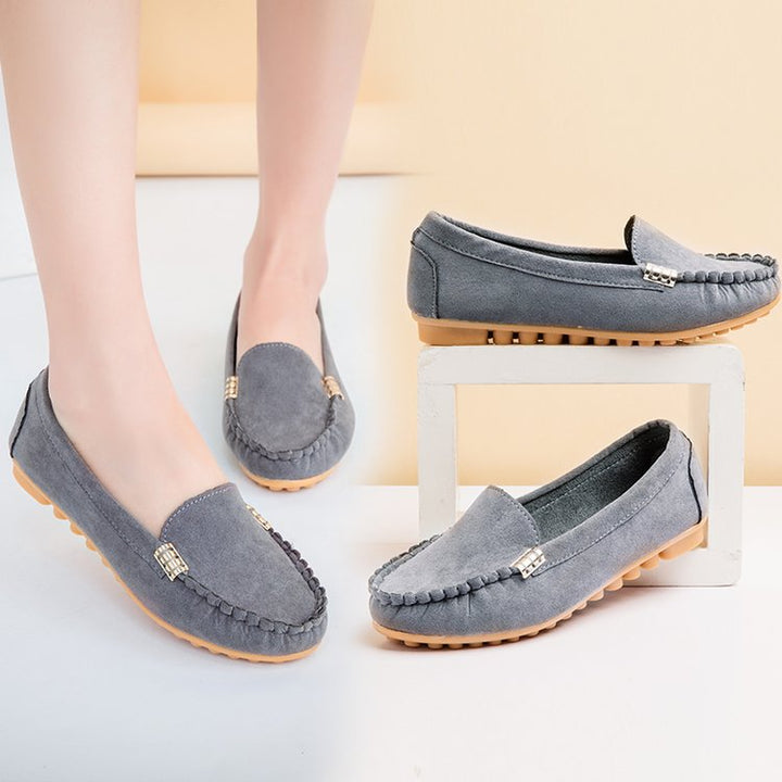 Women's comfortable velour leather moccasins with padded insole Mune Fashion