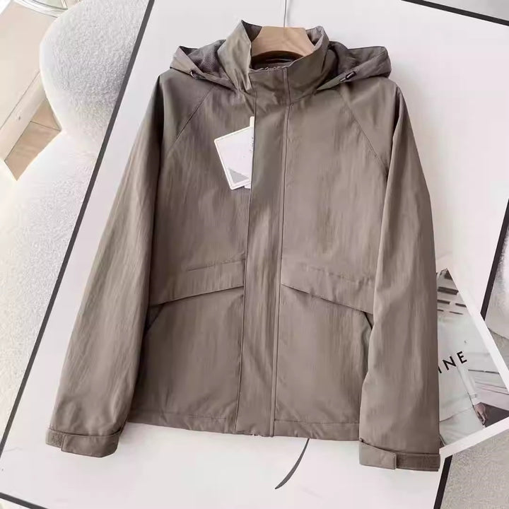Men's Lightweight Transition Jacket with Adjustable Hood Collar Mune Fashion