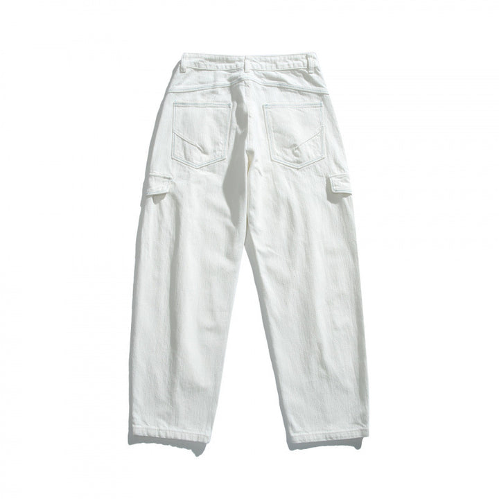Women's High-Waisted Cargo Pants Relaxed Fit with Flap Pockets and Raw Hem Mune Fashion