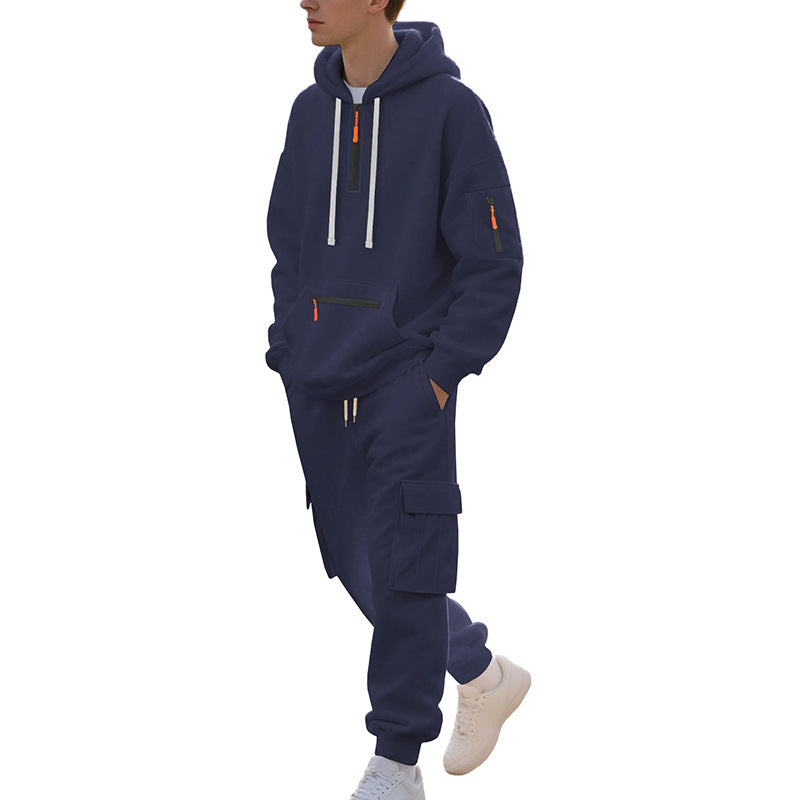 Men's Urban Cargo Jogging Set with Utility Hoodie, Zipper Details and Cargo Joggers Mune Fashion