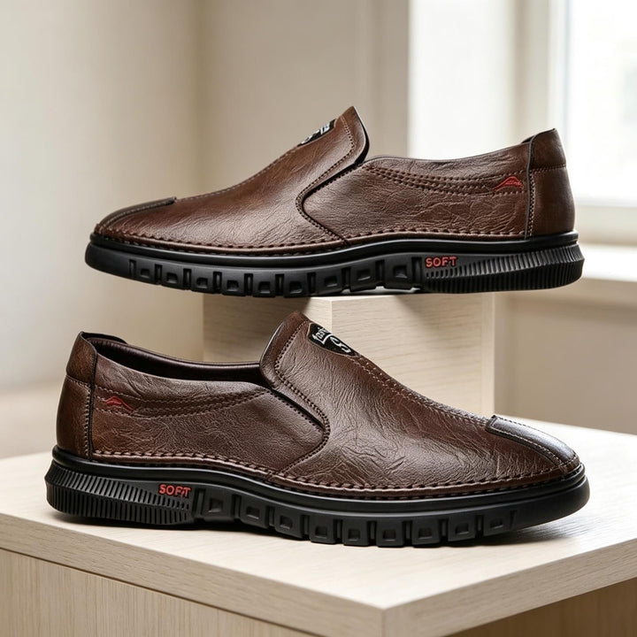 Men's Elegant Leather Slippers Mune Fashion