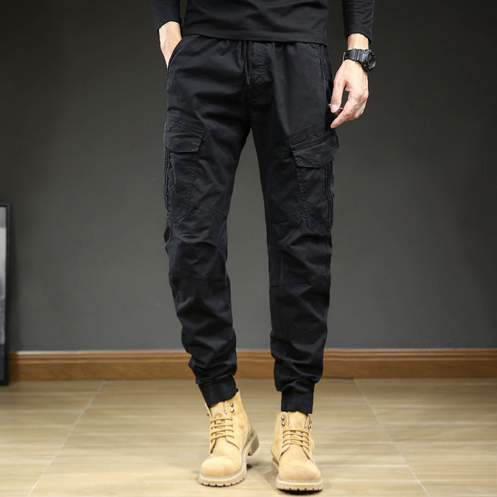 Men's Tapered Cargo Jogger with Ribbed Ankle Cuffs and Reinforced Knee Panels Mune Fashion