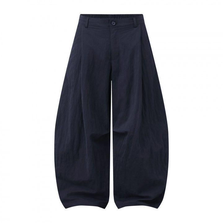 Women Wide Balloon Pants made of Cotton Blend with High Waist and Elastic Back Rubber Mune Fashion