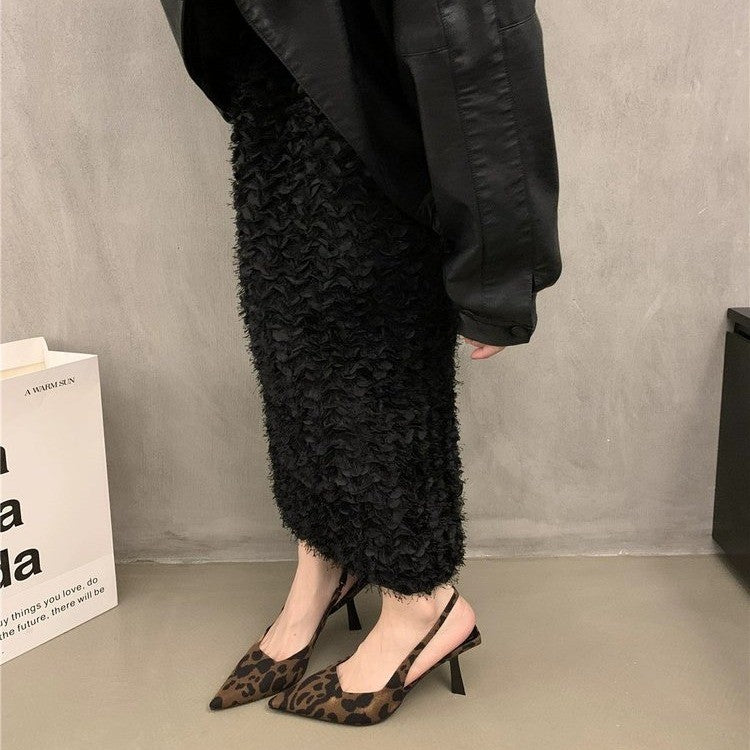 Women pointed toe slingback pumps with low stiletto heel and patent finish Mune Fashion