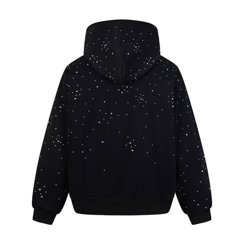 Women’s hoodie with statement print, metallic lettering and paint splatter look Mune Fashion