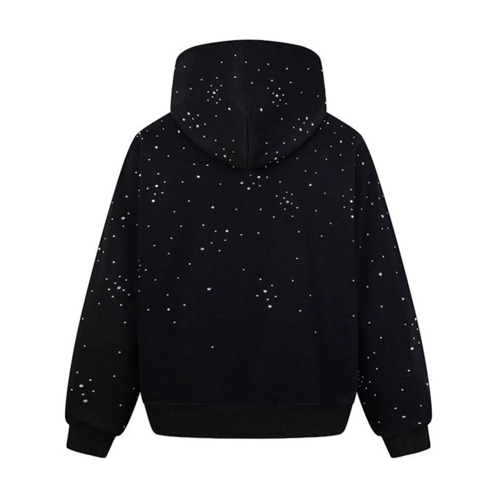 Women’s hoodie with statement print, metallic lettering and paint splatter look Mune Fashion