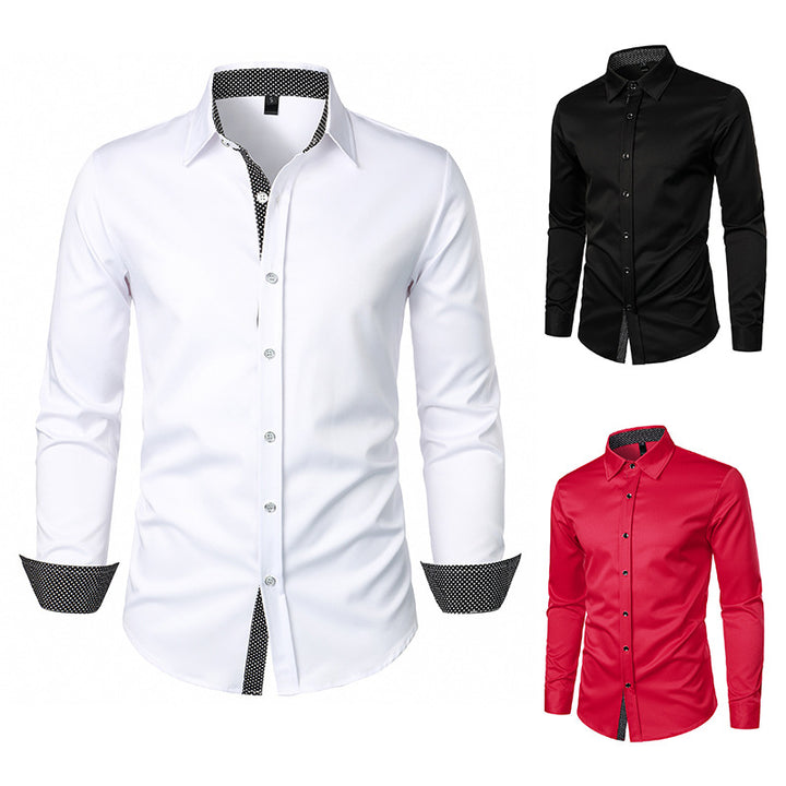 Men's tailored business shirt with contrasting trim at collar stand and cuffs Mune Fashion