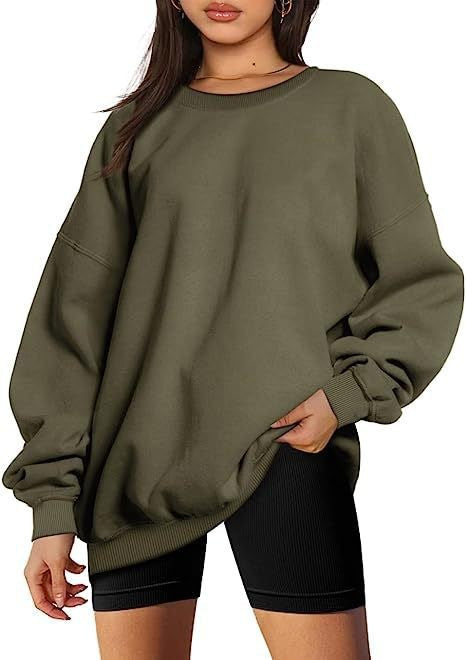 Women's extra long oversized sweatshirt with balloon sleeves, ribbed hem and brushed interior Mune Fashion