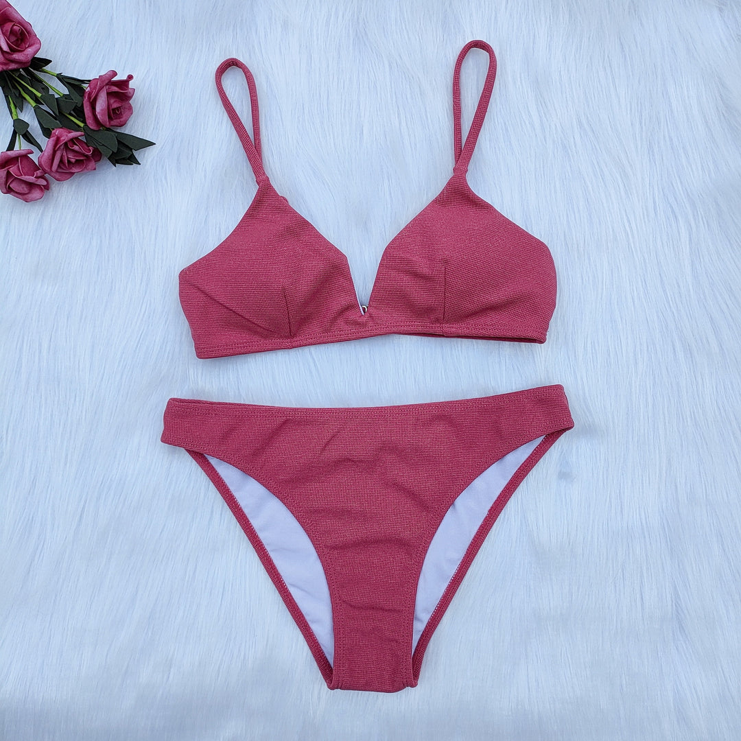 Ladies triangle bikini set with adjustable straps Mune Fashion