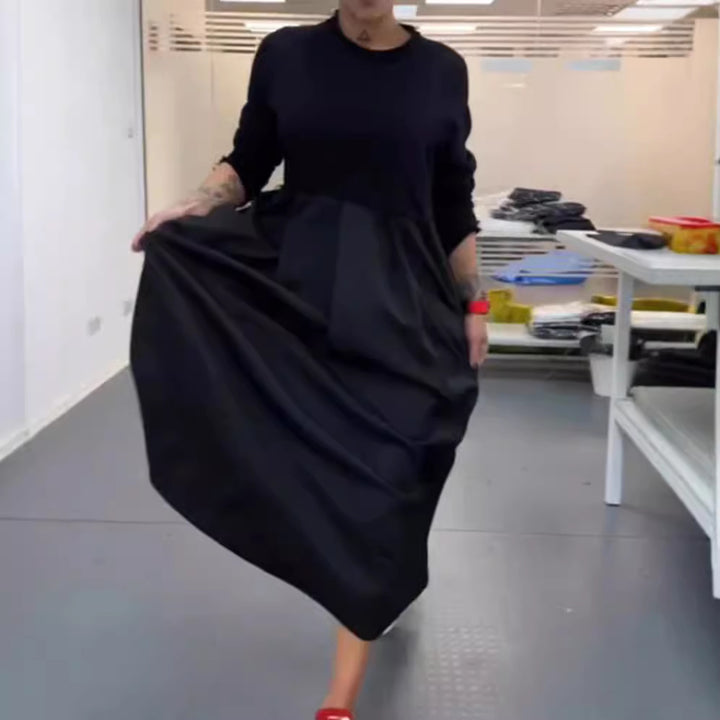 Women's nan oversized maxi dress with deep yoke and side pockets Mune Fashion