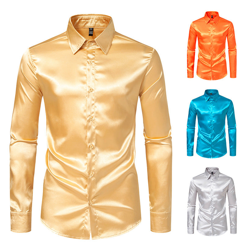 Men's Silk Shirt Mune Fashion