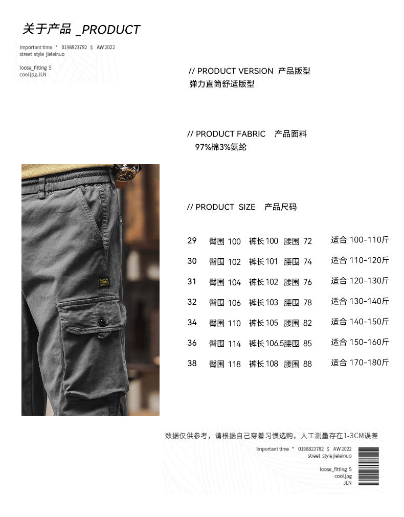 Men's Tech Cargo Jogger Pants with elastic drawstring waist, reinforced knee panels, and multifunctional pockets Mune Fashion