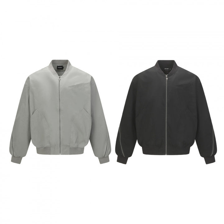 Unisex Boxy-Bomber jacket with full zip, ribbed hem and chest welt pocket Mune Fashion
