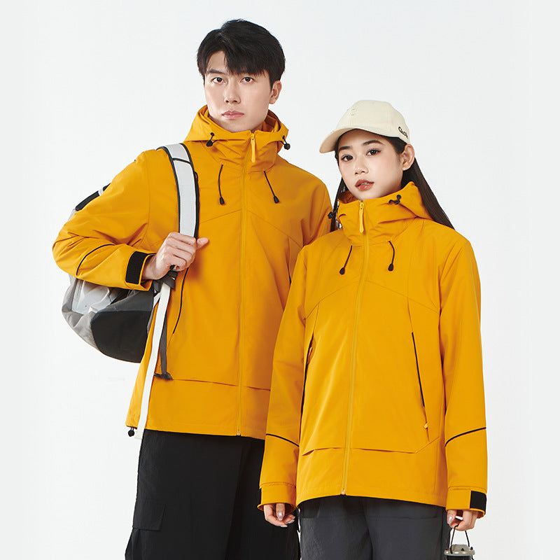 Women's Lightweight Wind and Water Repellent Softshell Trekking Jacket with Adjustable Hood Mune Fashion