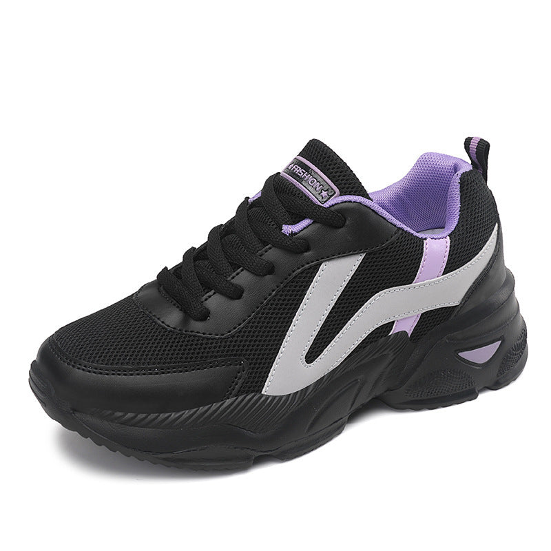 Women's cushioned leisure platform sneakers with padded comfort collar, breathable mesh, and non-slip profile Mune Fashion