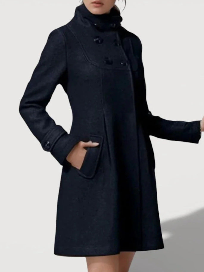 Women's Fashion Transitional Jacket with Hood and Button Details