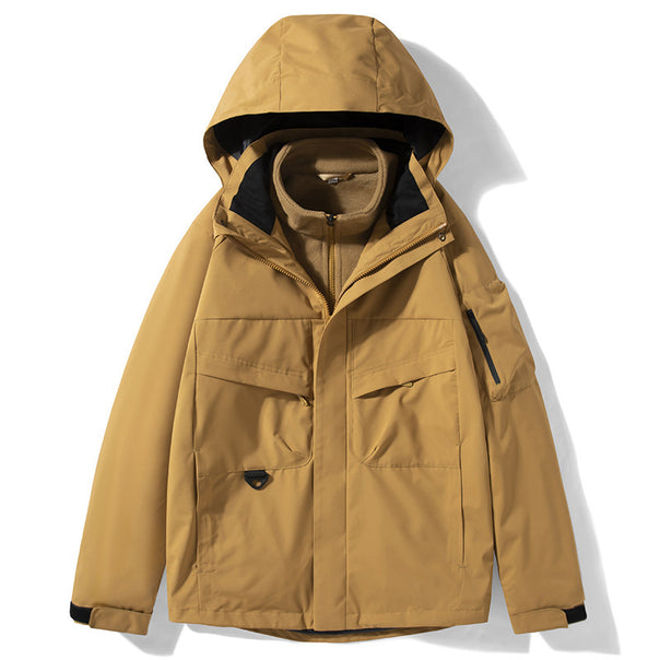 Men's outdoor softshell jacket with removable fleece inner jacket and hood Mune Fashion
