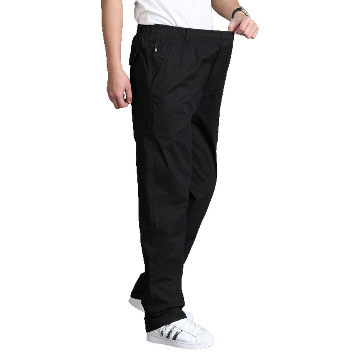 Men's loose-fitting chino pants with elastic waistband and side zipper pocket Mune Fashion