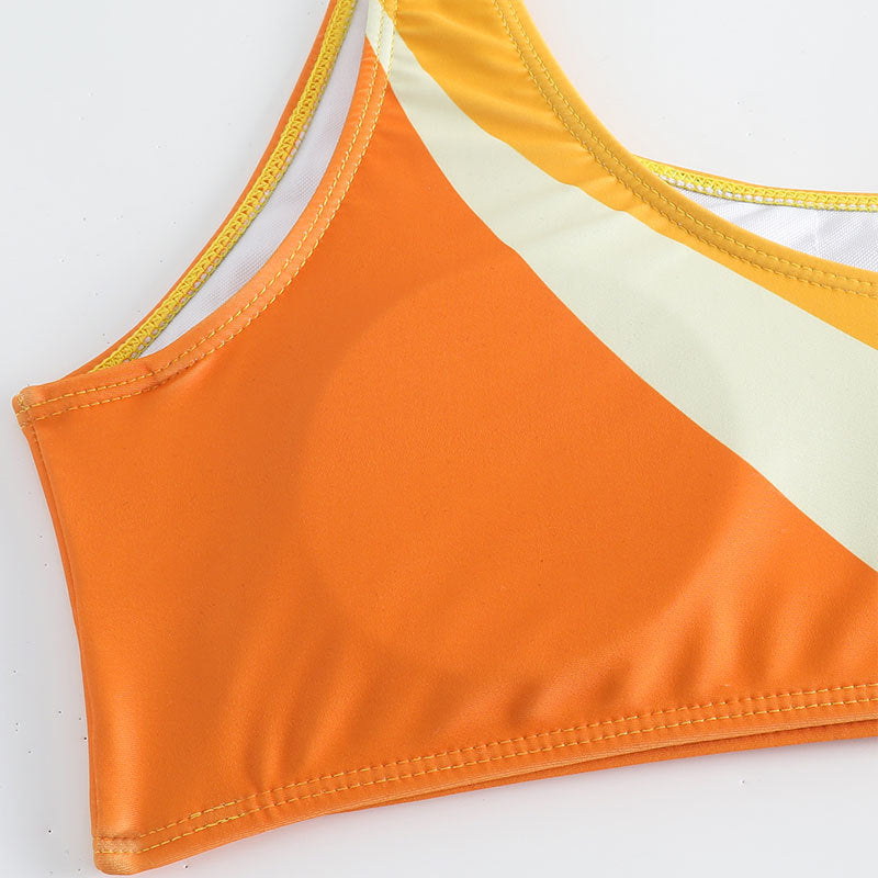 Women's One-Sided Bikini with Modern Color Pattern Mune Fashion