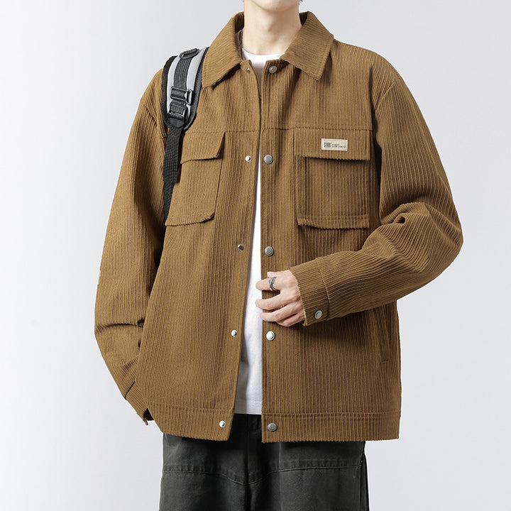 Men's Soft Cord Jacket with Fleece Lining Mune Fashion