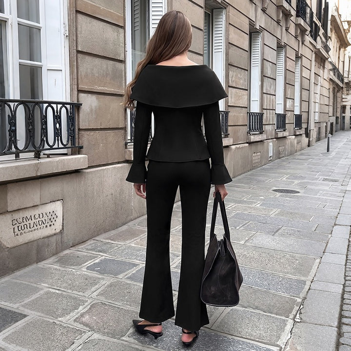 Women Elegant Peplum Blouse with Ruffle Details and Button Placket Mune Fashion