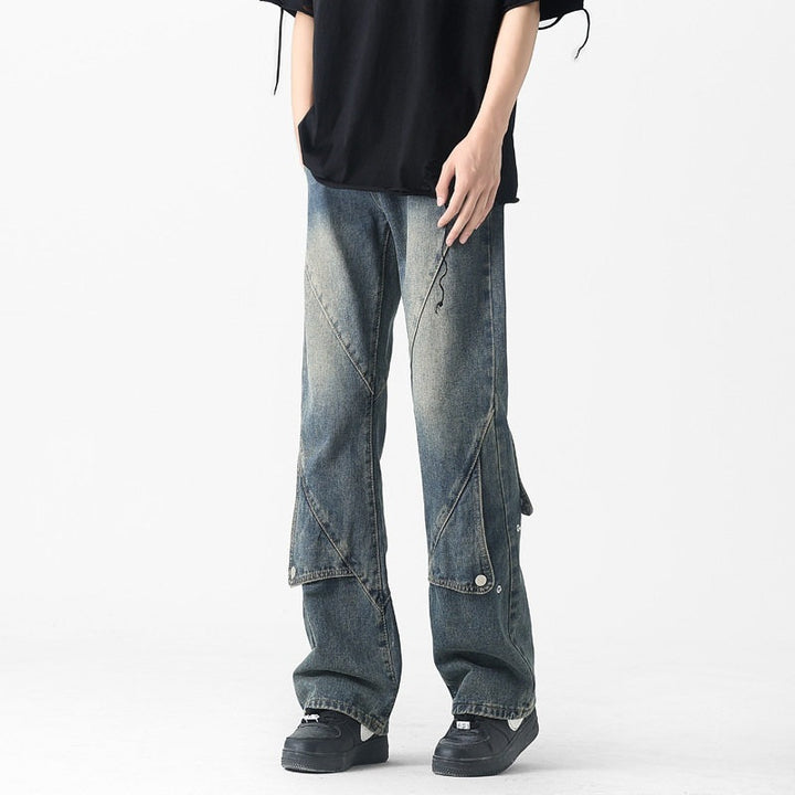 Men's fashionable baggy jeans with innovative seams Mune Fashion