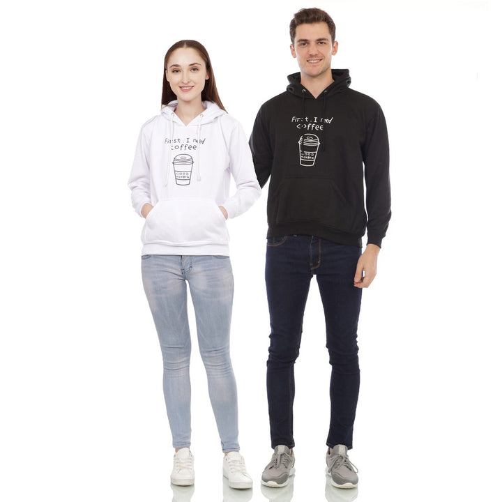 Unisex cool hoodie with Coffee-To-Go graphic, kangaroo pocket, and adjustable hood Mune Fashion