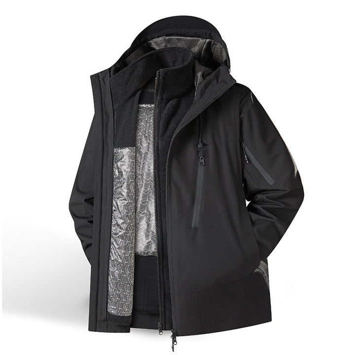 Women's two-piece waterproof functional jacket set with removable fleece inner jacket Mune Fashion
