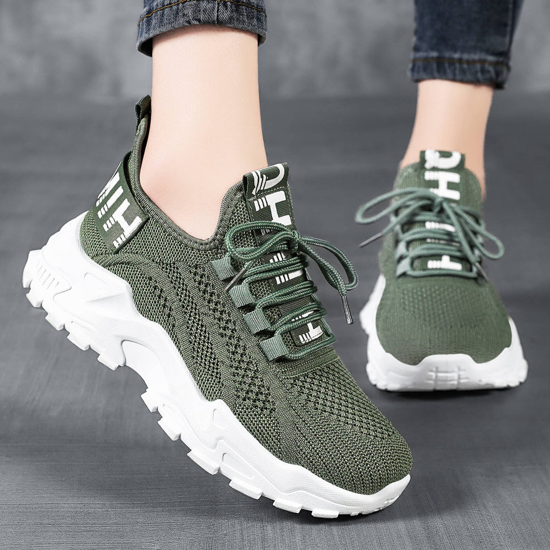 Women's seamless 3D knit slip-on sneaker with elastic slip shaft, padded heel tab, and grippy hybrid profile sole Mune Fashion