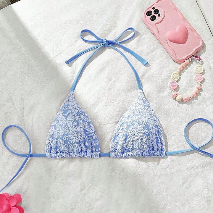 Women's bikini bottom with floral lace applications Mune Fashion