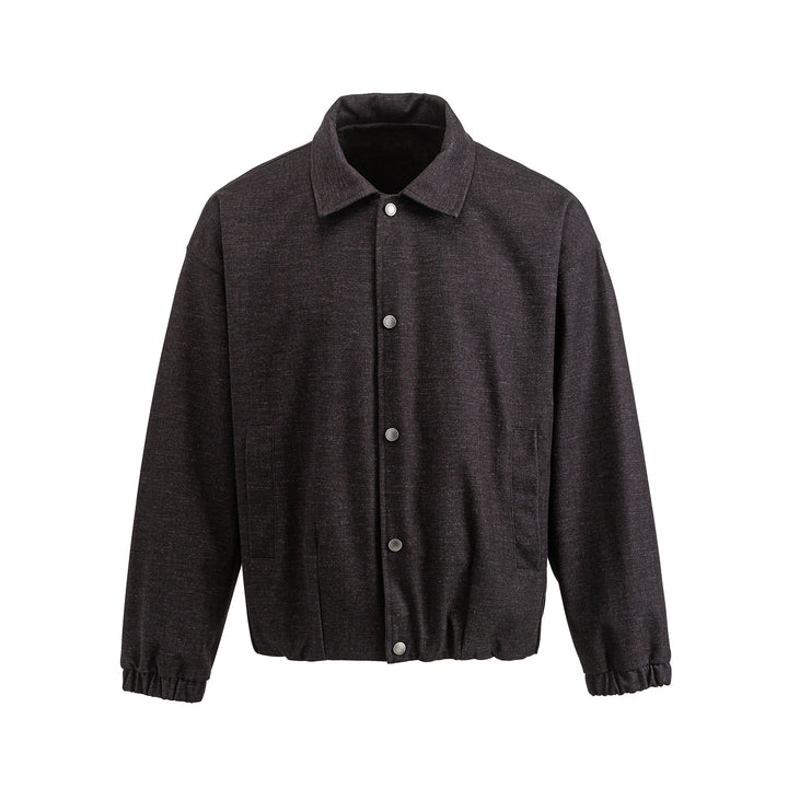 Men's short-cut wool blend blouson with concealed snap button placket Mune Fashion