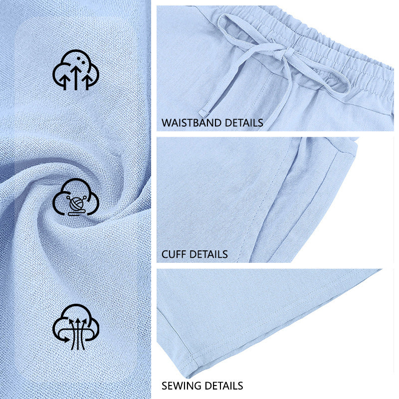 Men's casual cotton blend leisure shorts with elastic waistband and side pockets Mune Fashion