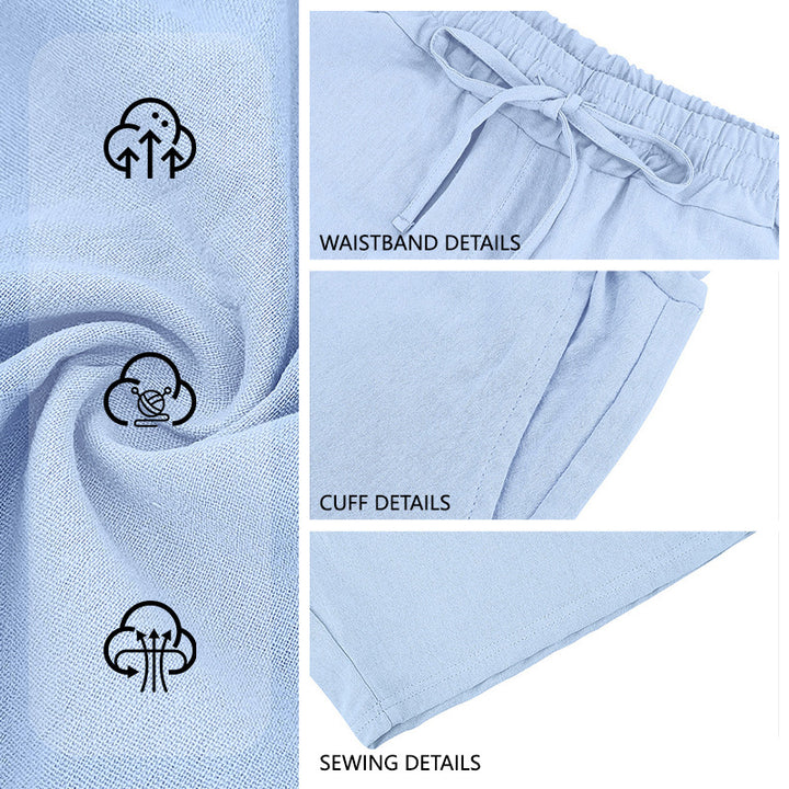 Men's casual cotton blend leisure shorts with elastic waistband and side pockets Mune Fashion