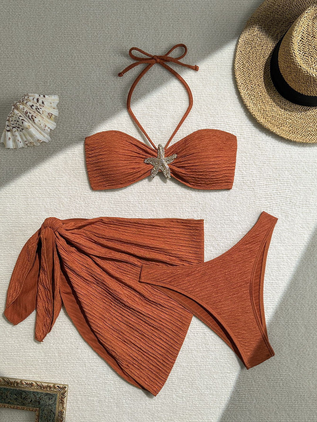 Ladies bandeau bikini with stylish wrap towel Mune Fashion