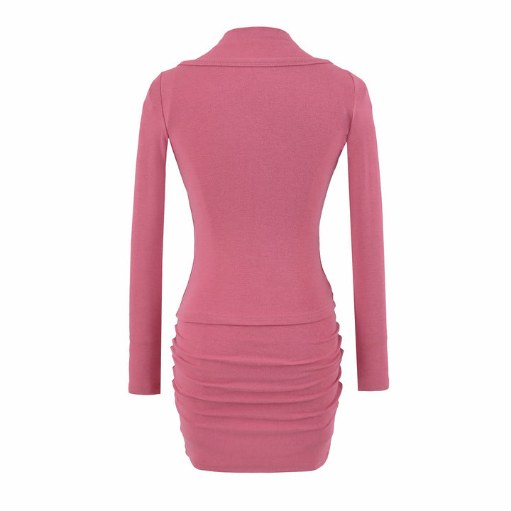 Ladies two-piece knit set with integrated high neck vest and asymmetric button cardigan Mune Fashion